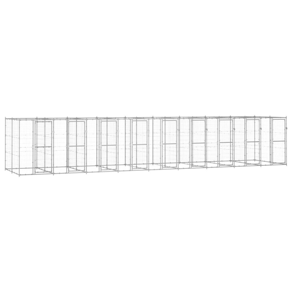vidaXL Outdoor-Hundezwinger Verzinkter Stahl 21,78 m²