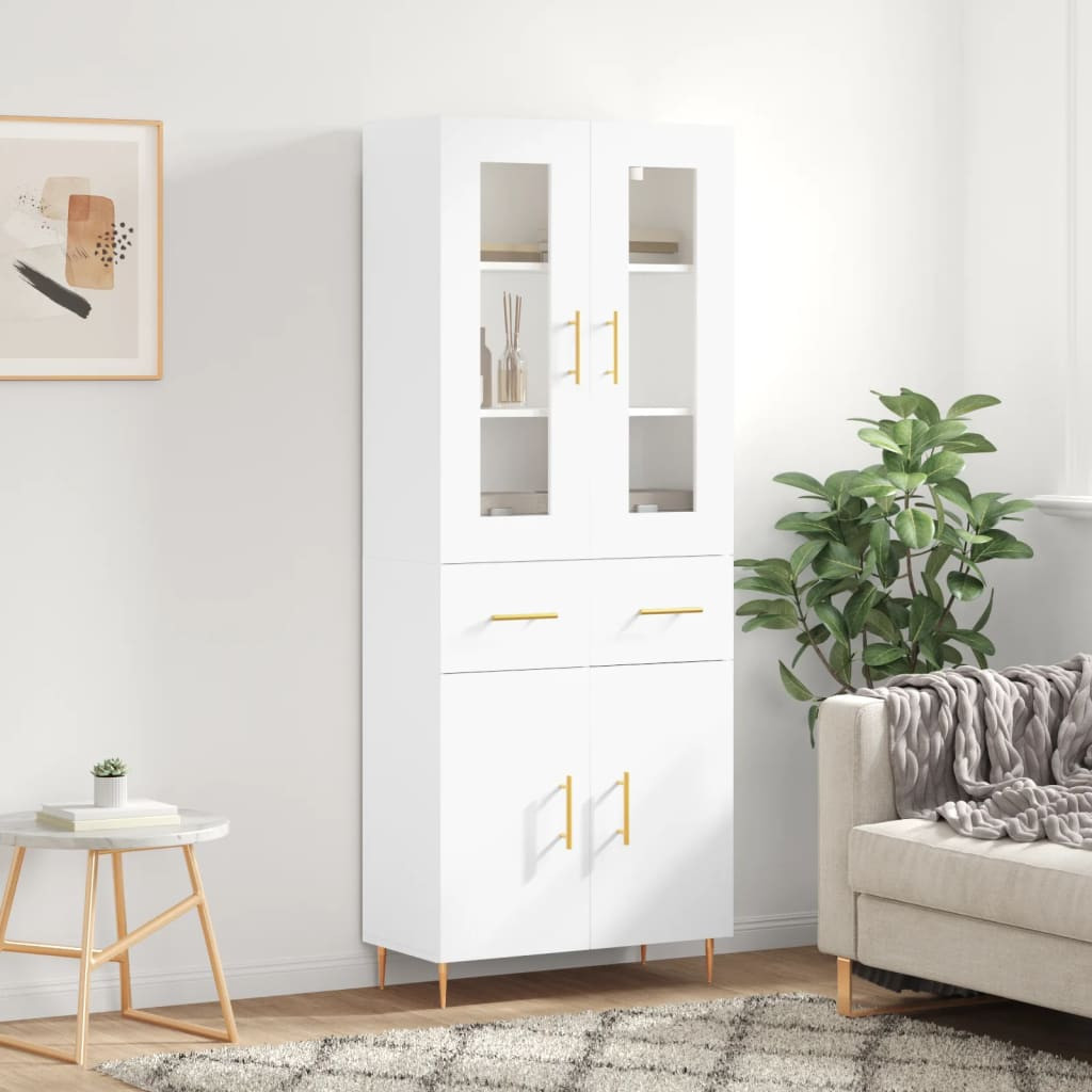 vidaXL Highboard Weiß 69,5x34x180 cm Holzwerkstoff