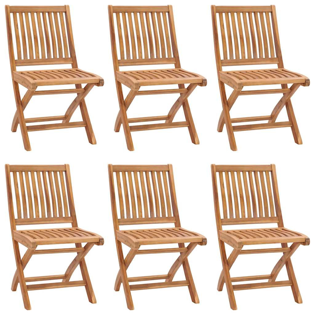 vidaXL Klappbare Gartenstühle 6 Stk. Massivholz Teak