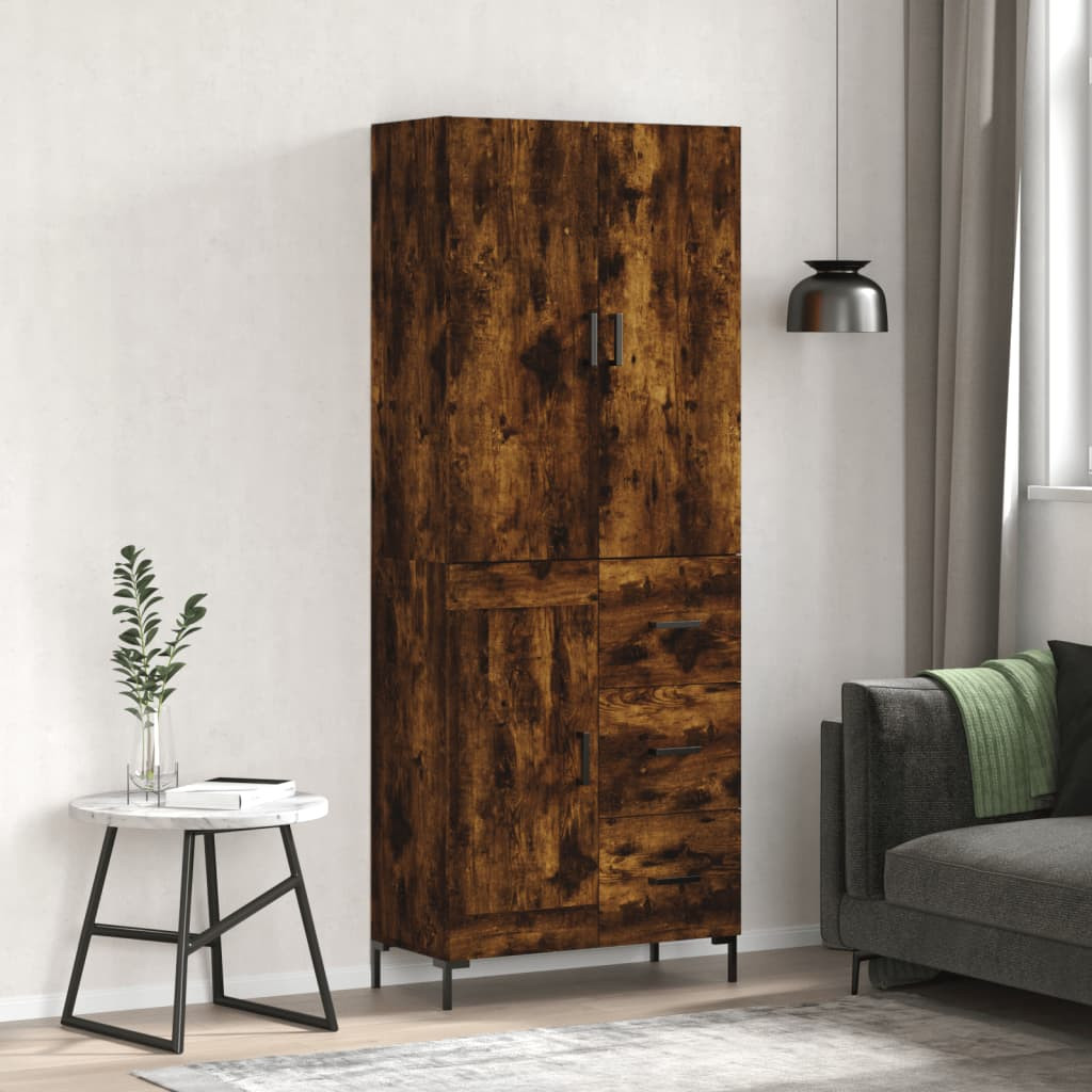 vidaXL Highboard Räuchereiche 69,5x34x180 cm Holzwerkstoff