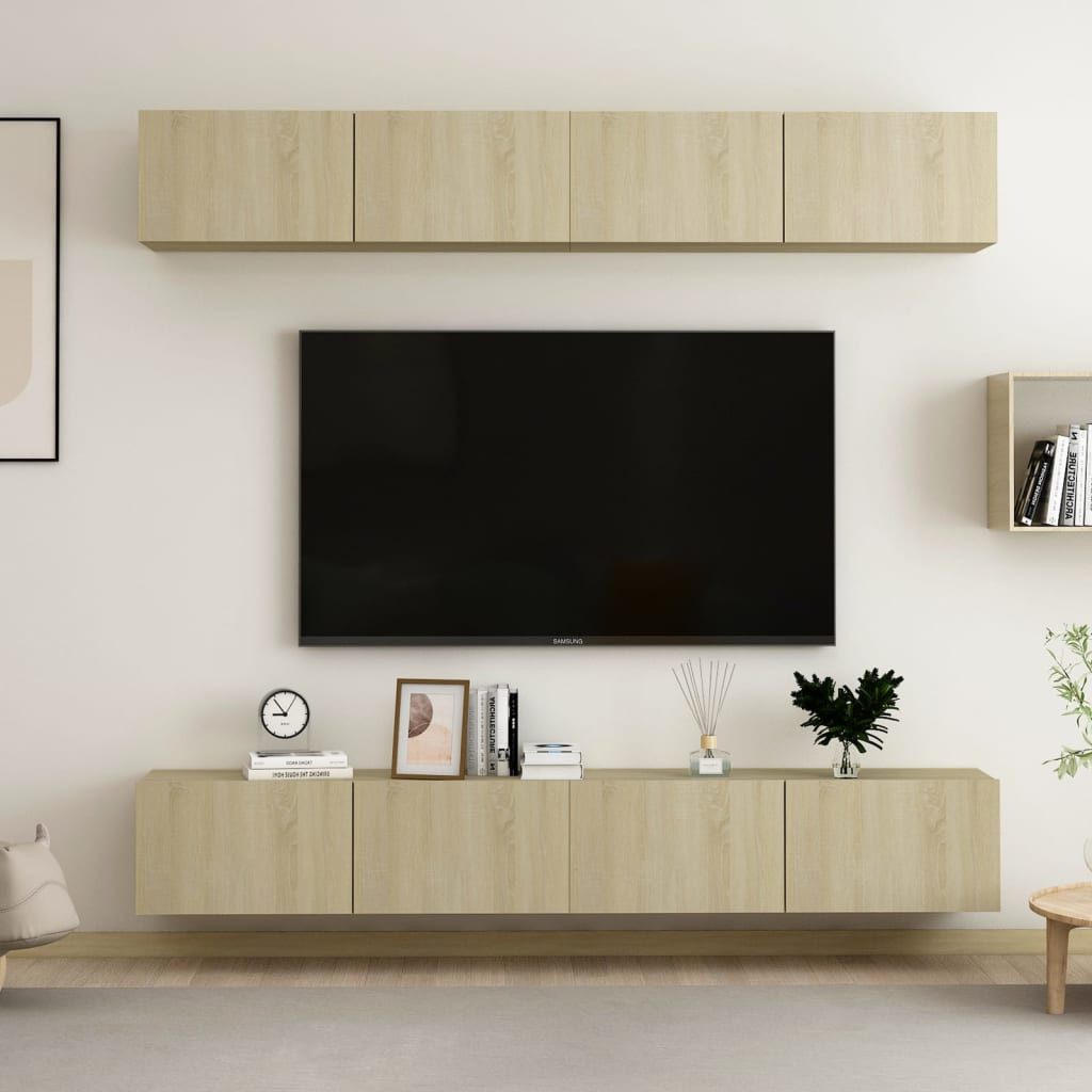 vidaXL TV-Schränke 4 Stk. Sonoma-Eiche 100x30x30 cm Holzwerkstoff