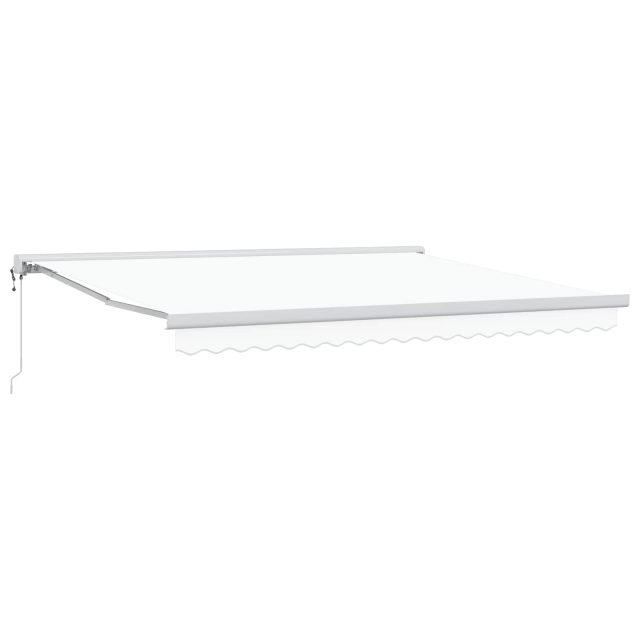 vidaXL Ausziehbare Markise Weiß 400 x 300 cm Stoff und Metall