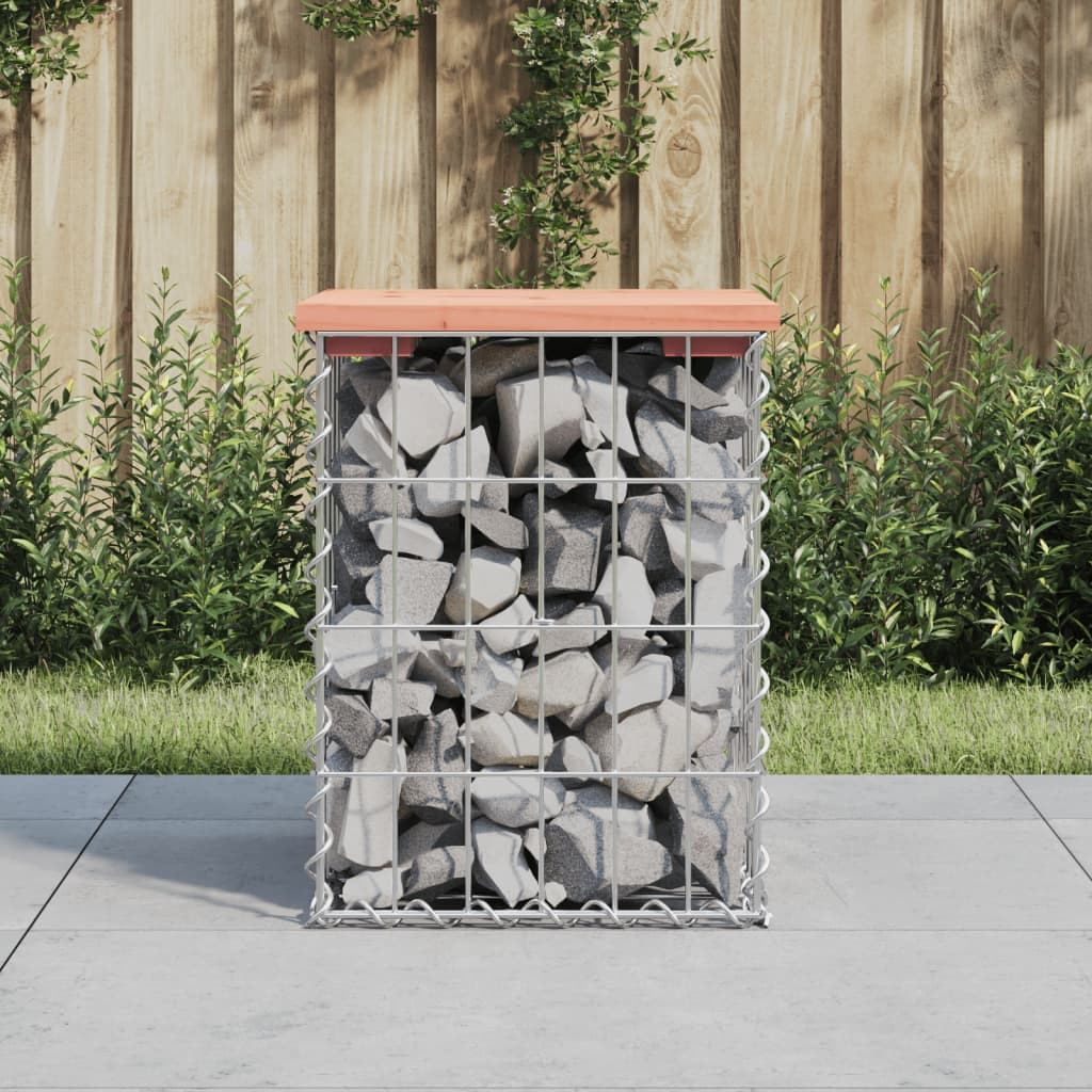 vidaXL Gartenbank aus Gabionen 33x31x42 cm Massivholz Douglasie