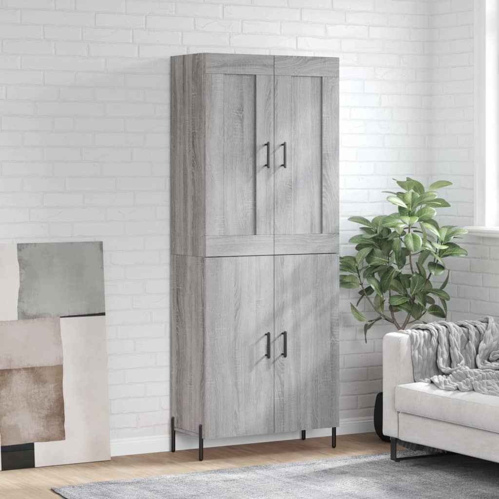 vidaXL Highboard Grau Sonoma 69,5x34x180 cm Holzwerkstoff