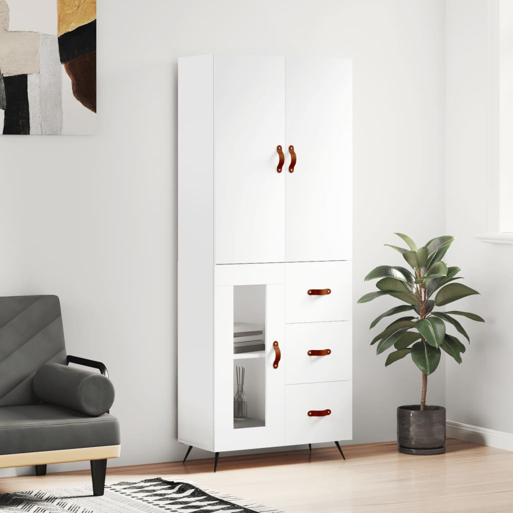 vidaXL Highboard Weiß 69,5x34x180 cm Holzwerkstoff