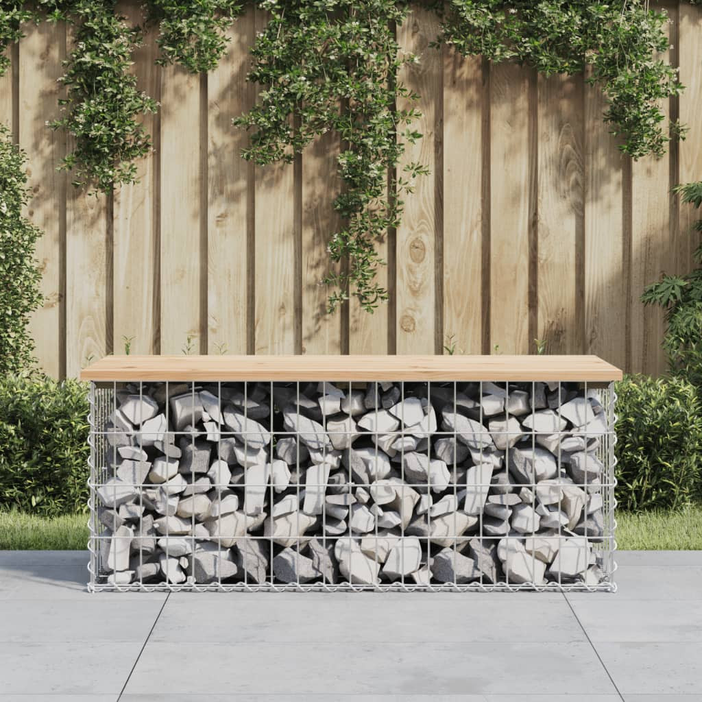 vidaXL Gartenbank aus Gabionen 103x44x42 cm Massivholz Kiefer