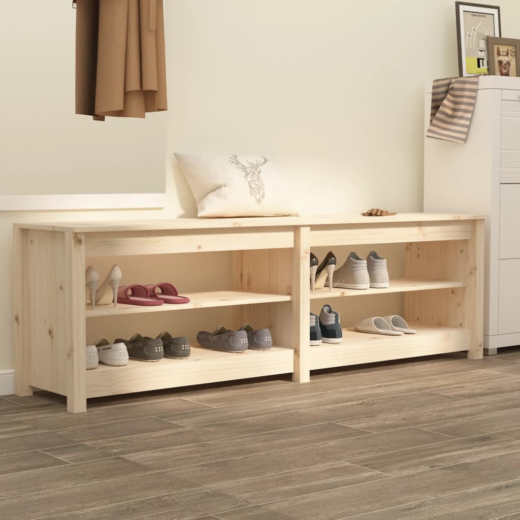 vidaXL Schuhbank 160x36,5x50 cm Massivholz Kiefer