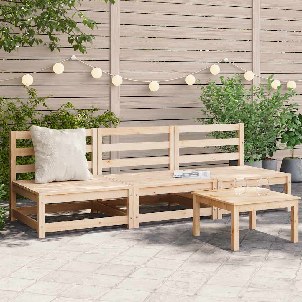 vidaXL Garten-Mittelsofas 3 Stk. Massivholz Kiefer