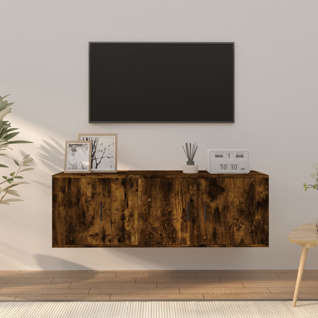 vidaXL 2-tlg. TV-Schrank-Set Räuchereiche Holzwerkstoff