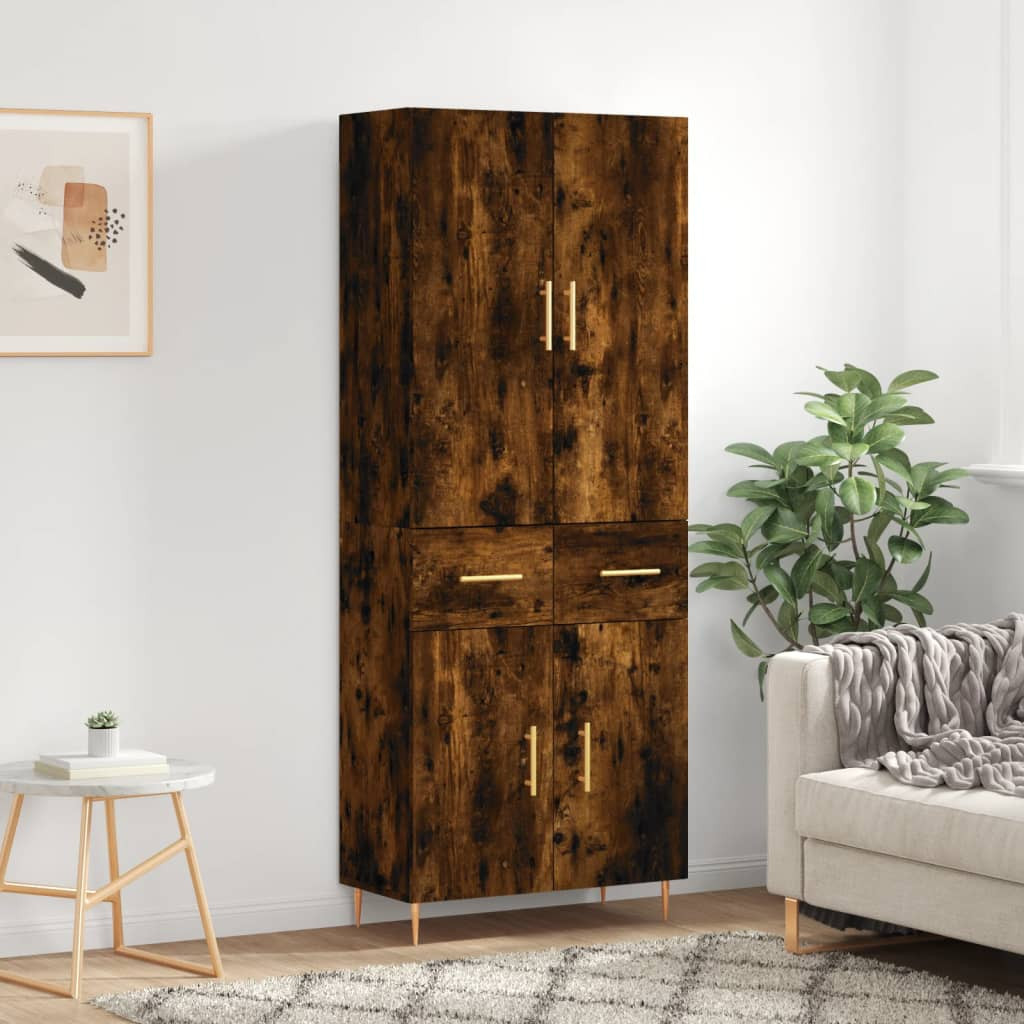 vidaXL Highboard Räuchereiche 69,5x34x180 cm Holzwerkstoff