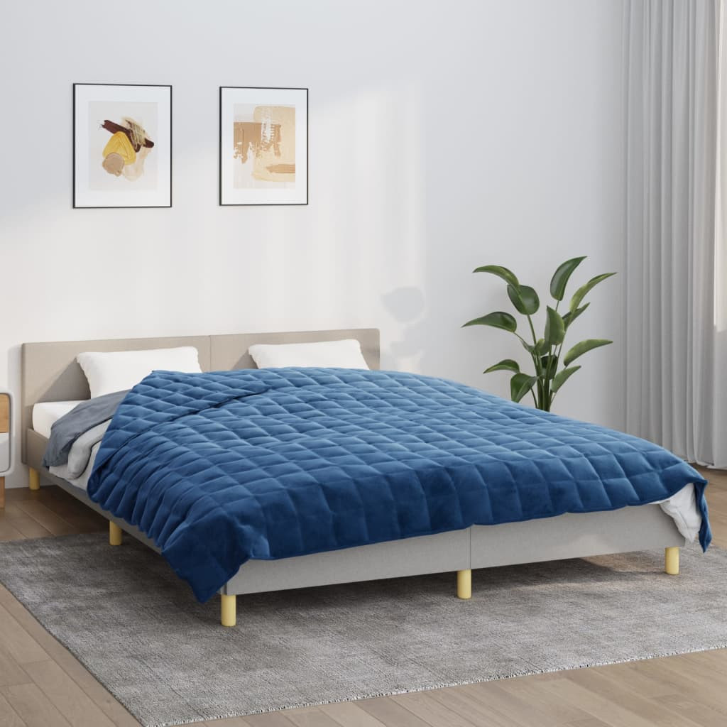 vidaXL Gewichtsdecke Blau 200x220 cm 9 kg Stoff