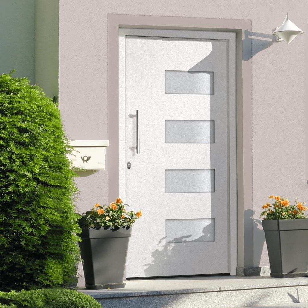 vidaXL Haustür Aluminium und PVC Weiß 100x200 cm