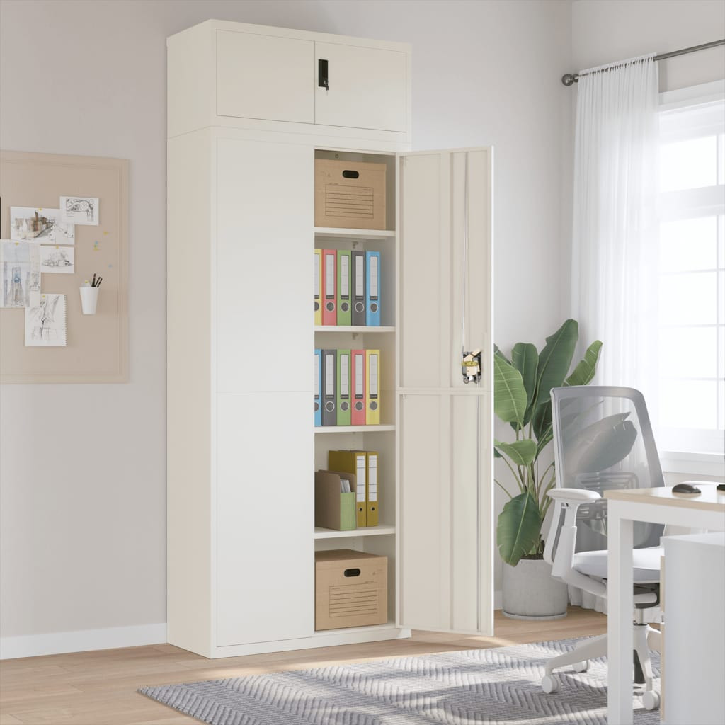 vidaXL Aktenschrank Weiß 90x40x240 cm Stahl