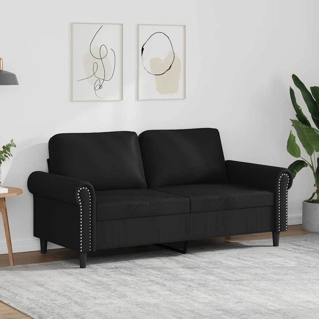 vidaXL 2-Sitzer-Sofa Schwarz 140 cm Kunstleder