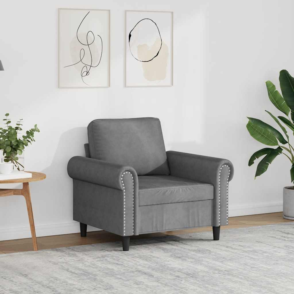 vidaXL Sessel Dunkelgrau 60 cm Samt