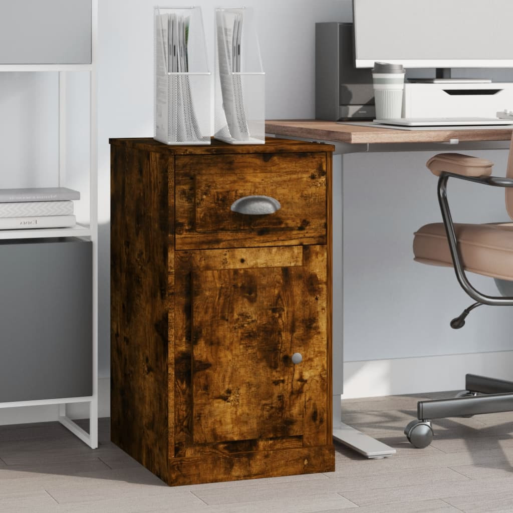 vidaXL Beistellschrank mit Schublade Räuchereiche 40x50x75 cm
