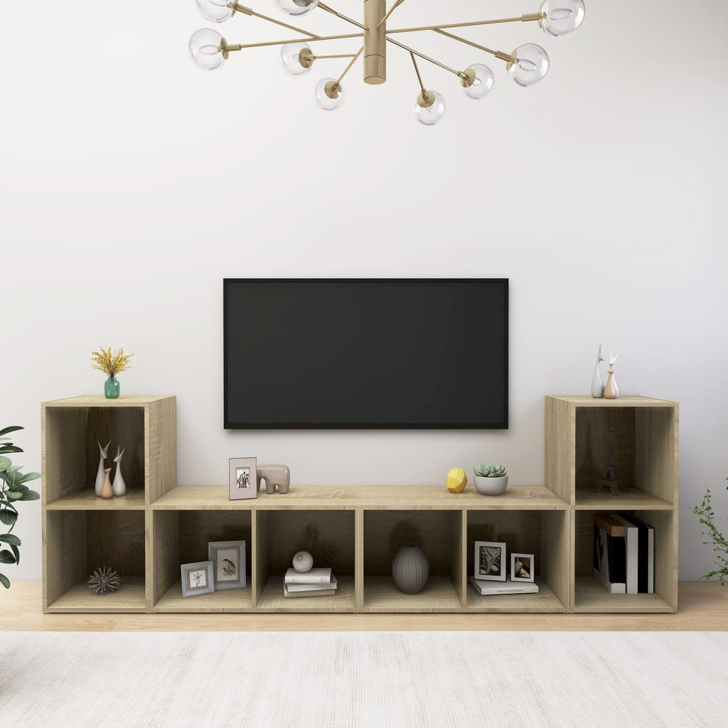 vidaXL TV-Schränke 4 Stk. Sonoma-Eiche 72x35x36,5 cm Holzwerkstoff