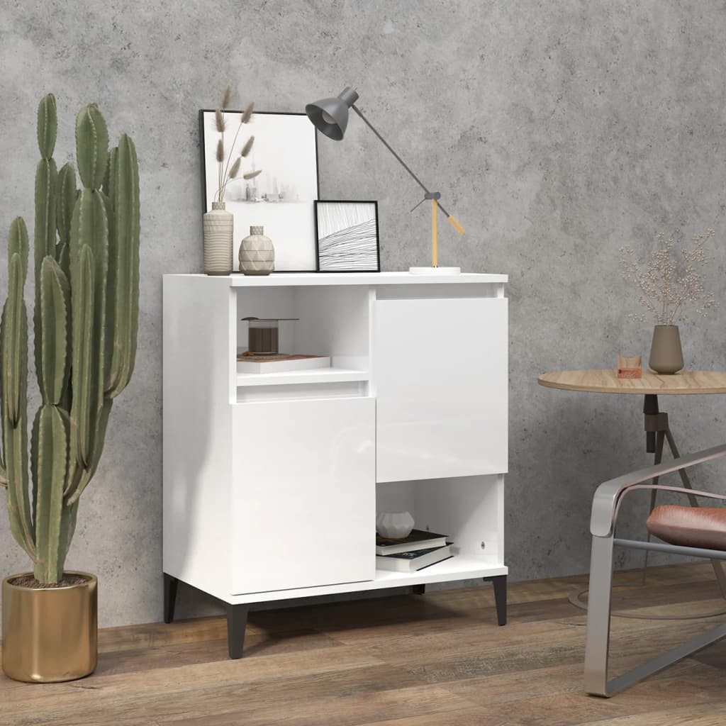 vidaXL Sideboard Hochglanz-Weiß 60x35x70 cm Holzwerkstoff