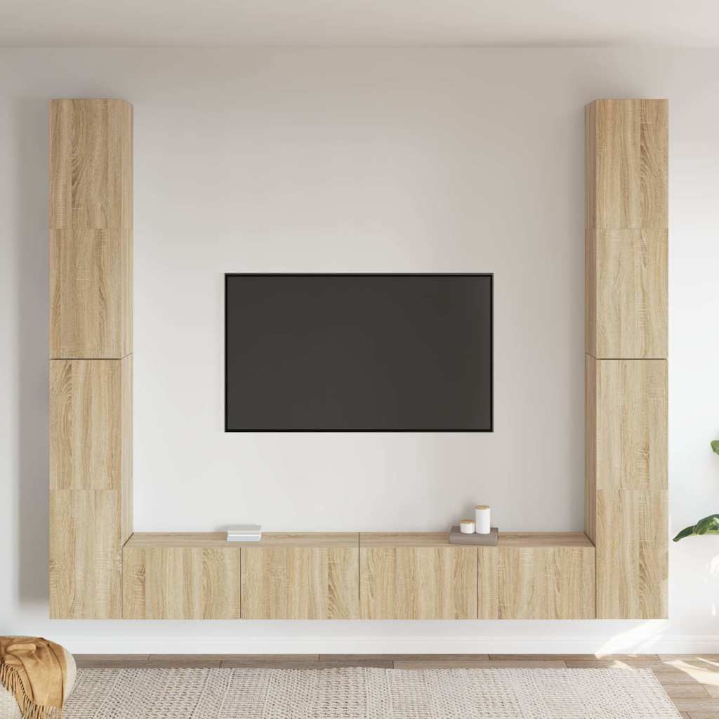 vidaXL 6-tlg. TV-Schrank-Set Sonoma-Eiche Holzwerkstoff