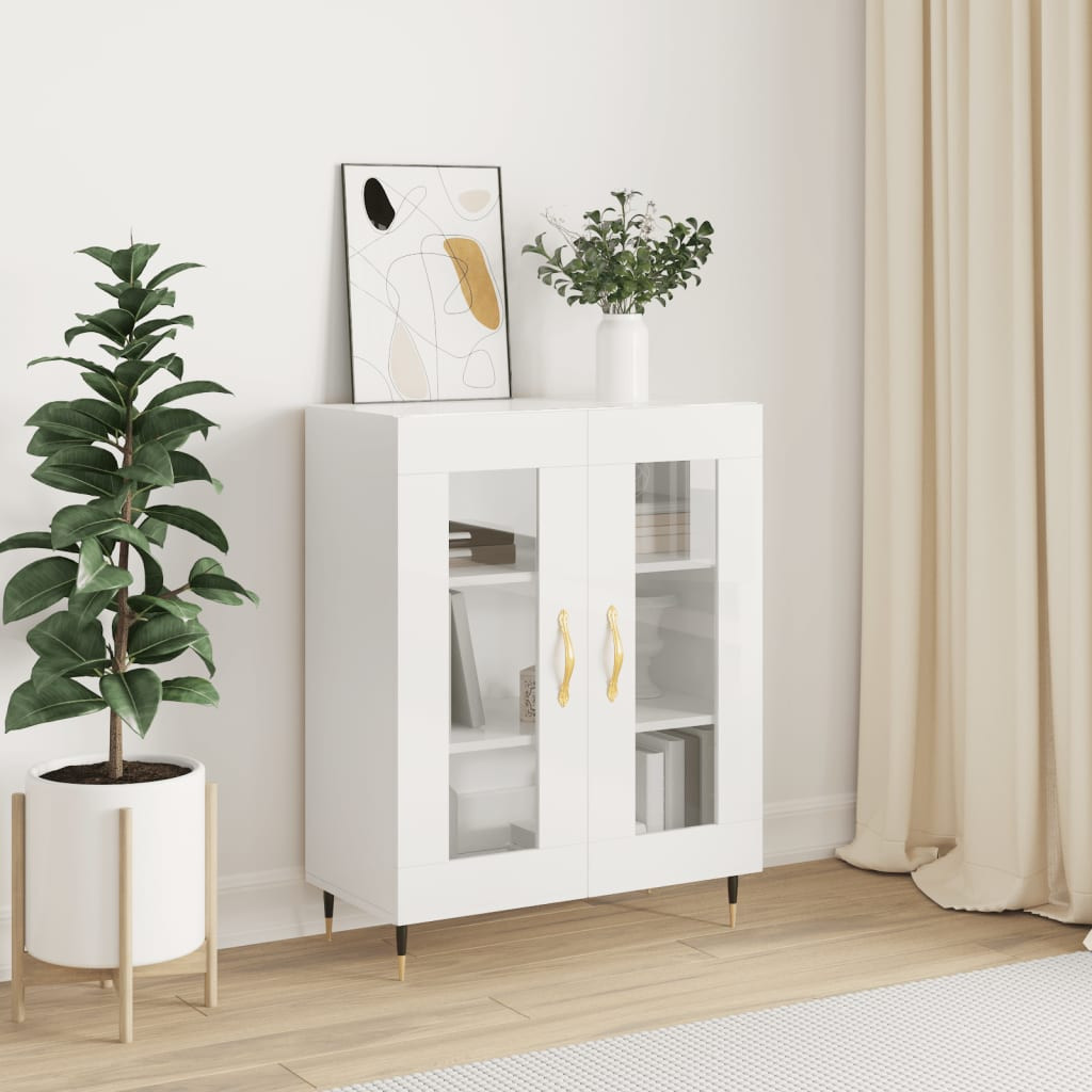 vidaXL Sideboard Hochglanz-Weiß 69,5x34x90 cm Holzwerkstoff