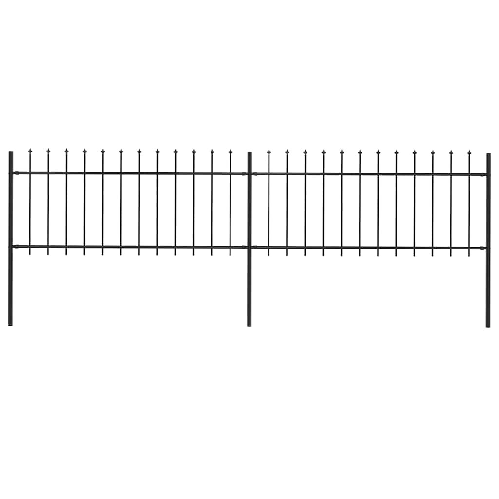 vidaXL Gartenzaun mit Speerspitze Stahl 337 x 80 cm Schwarz