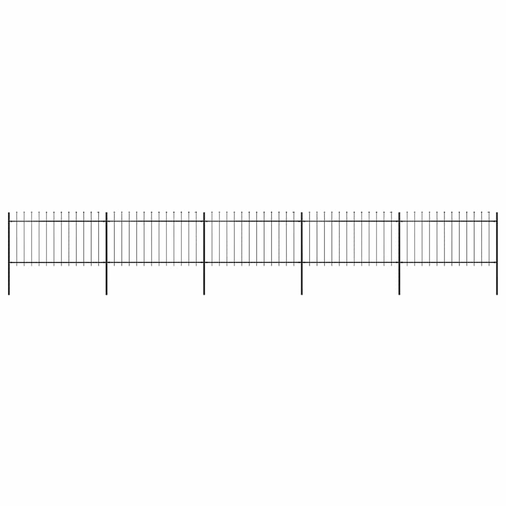 vidaXL Gartenzaun mit Speerspitze Stahl 838 x 100 cm Schwarz