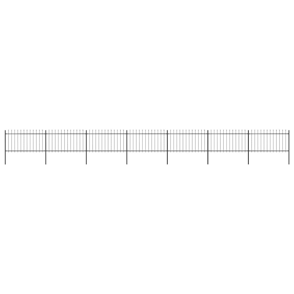 vidaXL Gartenzaun mit Speerspitze Stahl 1172 x 100 cm Schwarz
