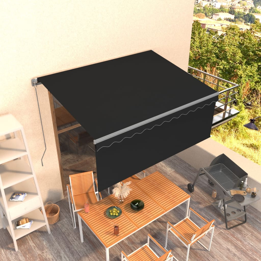 vidaXL Markise Manuell Einziehbar mit Rollo 3x2,5 m Anthrazit
