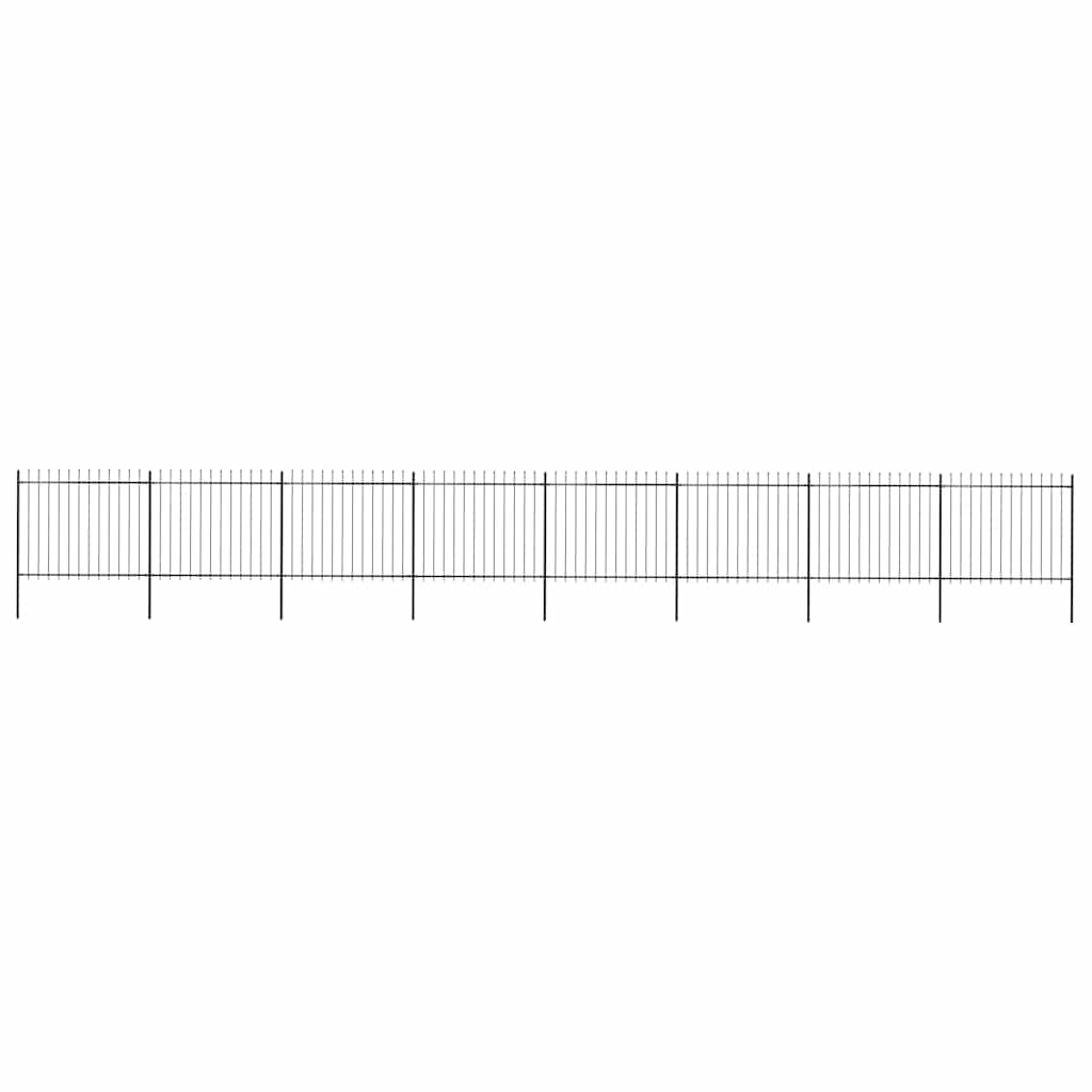vidaXL Gartenzaun mit Speerspitze Stahl 1339 x 150 cm Schwarz