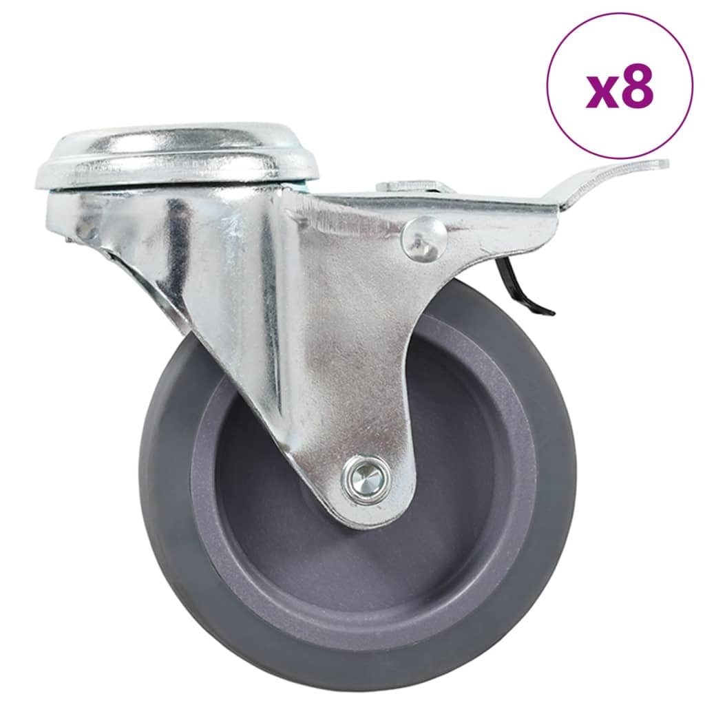 vidaXL 8 Stk. Lenkrollen mit Rückenloch 75 mm