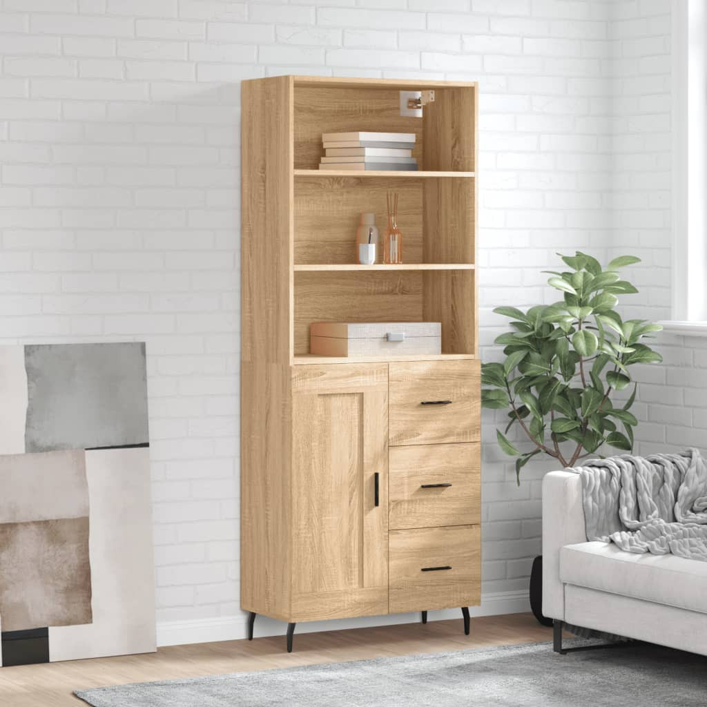 vidaXL Highboard Sonoma-Eiche 69,5x34x180 cm Holzwerkstoff
