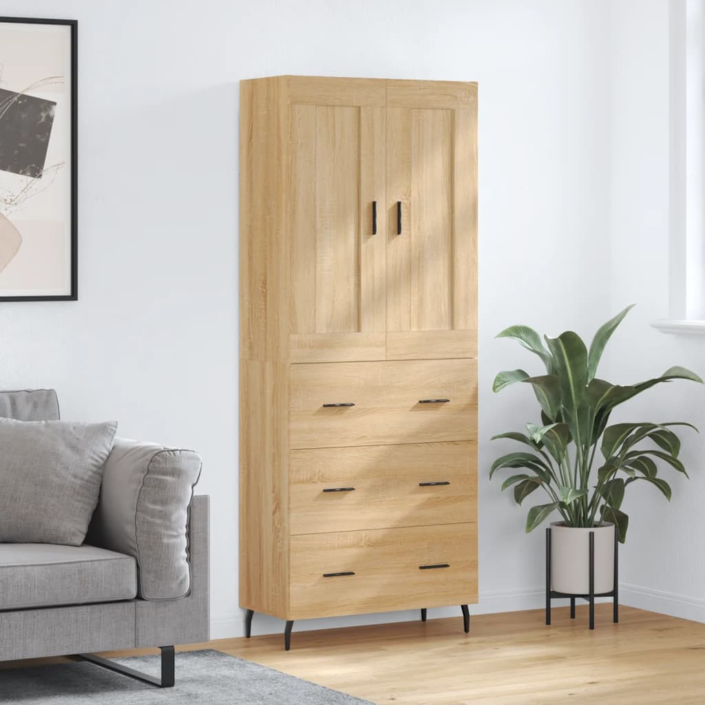 vidaXL Highboard Sonoma-Eiche 69,5x34x180 cm Holzwerkstoff