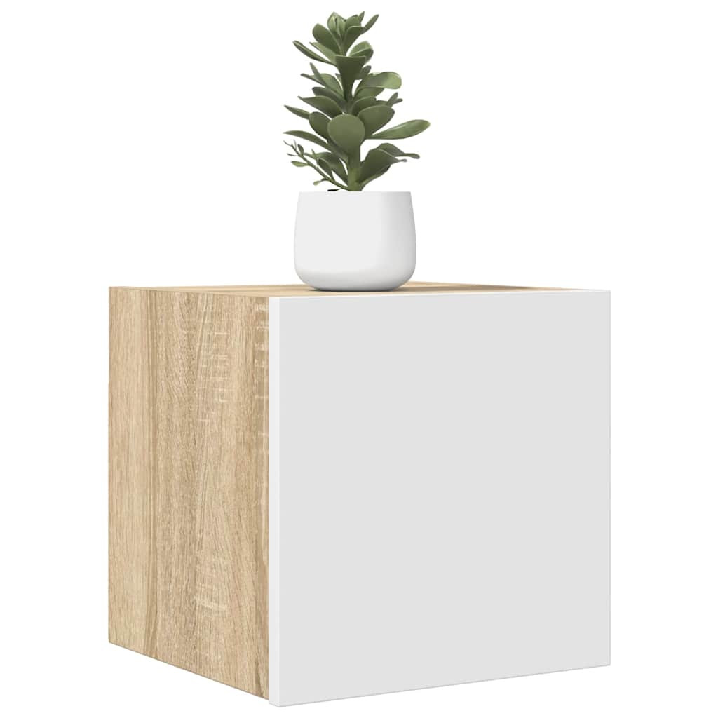 vidaXL TV-Wandschrank Weiß Sonoma-Eiche 30,5x30x30 cm