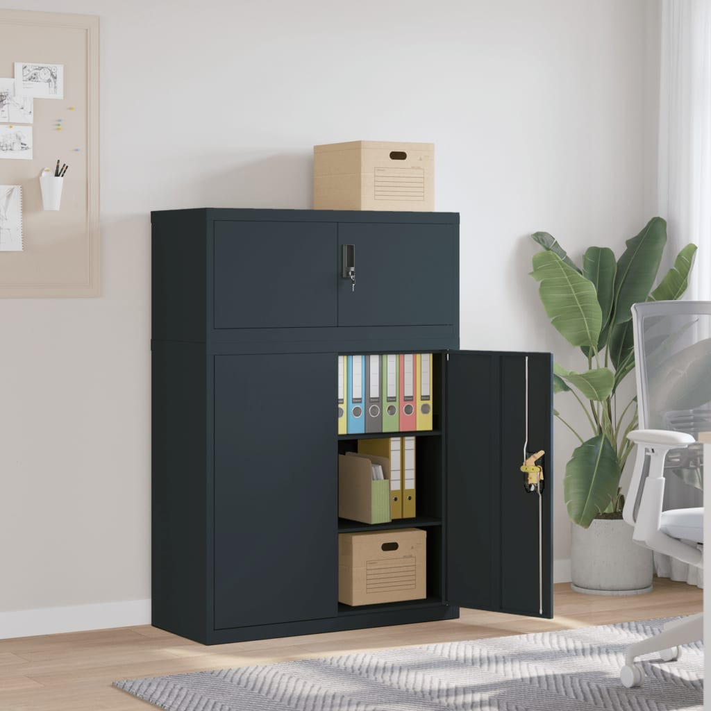 vidaXL Aktenschrank Anthrazit 90x40x130 cm Stahl