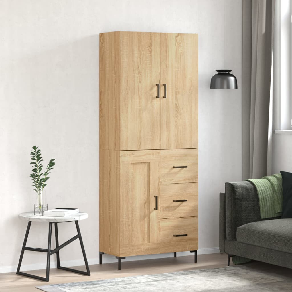 vidaXL Highboard Sonoma-Eiche 69,5x34x180 cm Holzwerkstoff