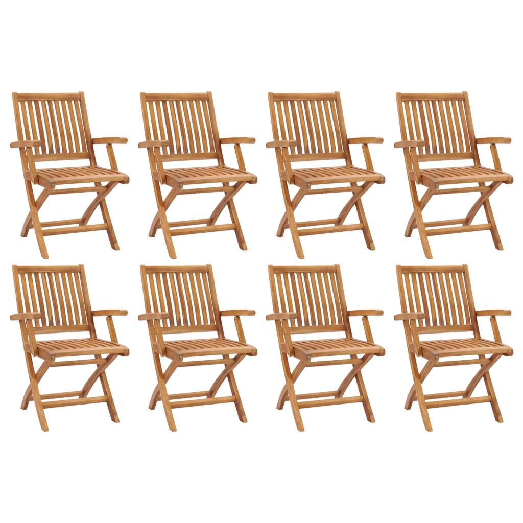 vidaXL Klappbare Gartenstühle 8 Stk. Massivholz Teak