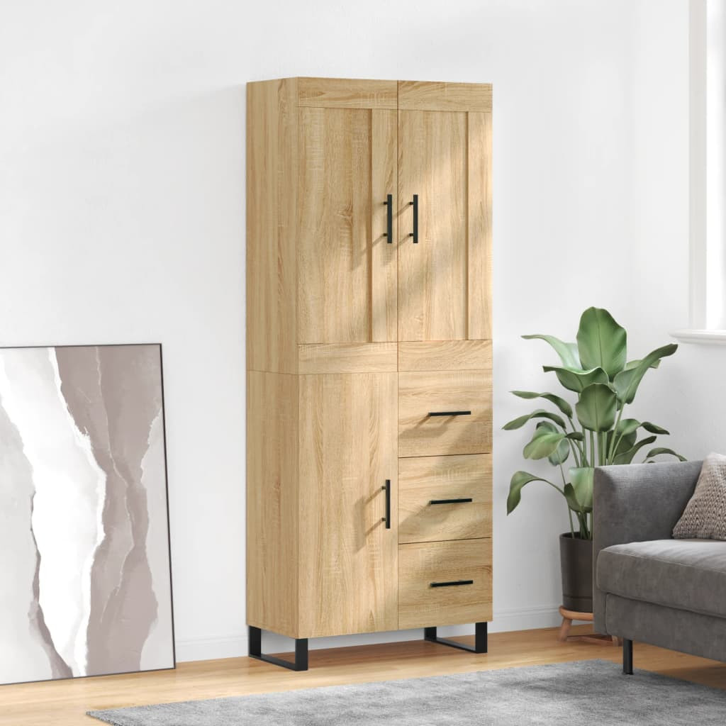 vidaXL Highboard Sonoma-Eiche 69,5x34x180 cm Holzwerkstoff