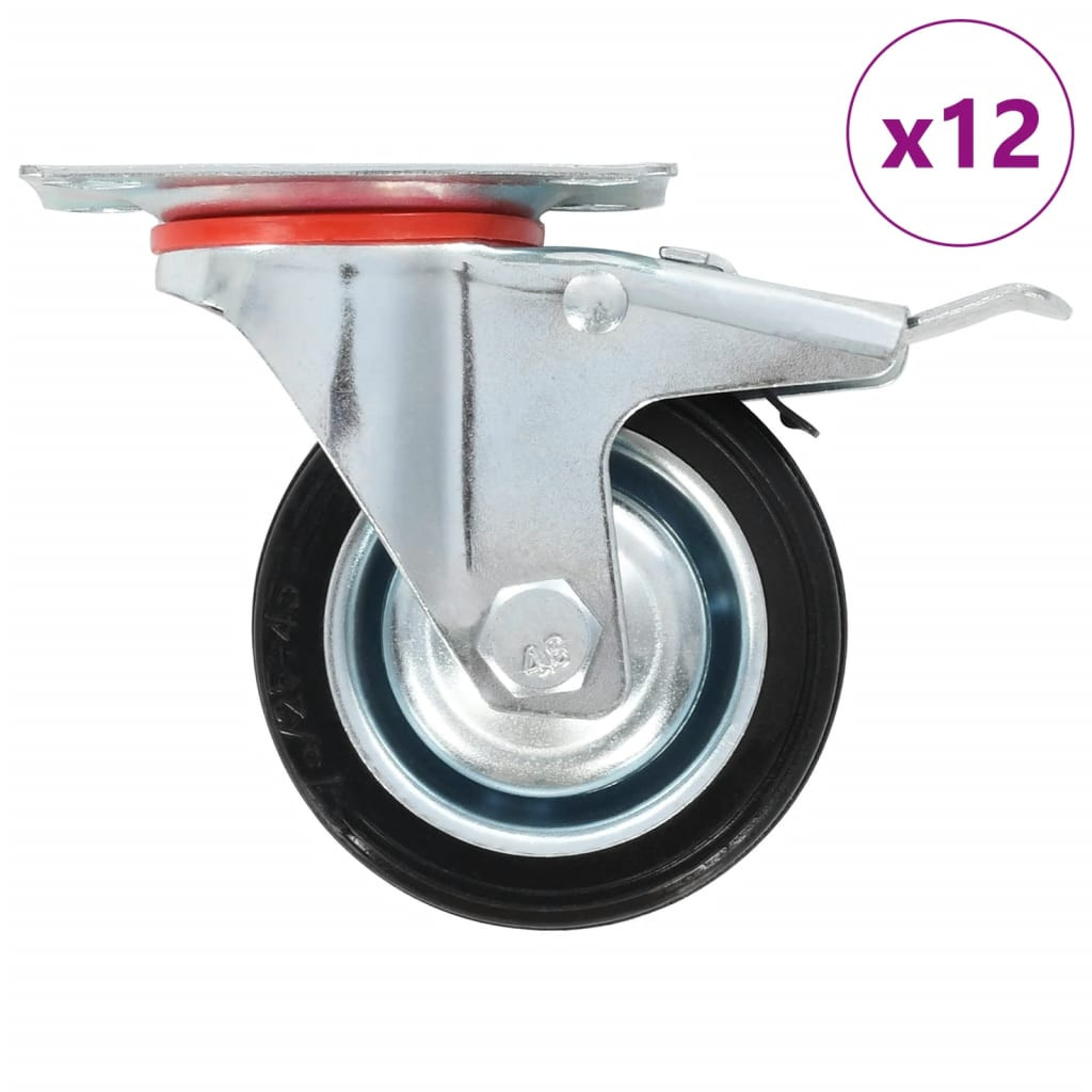 vidaXL 12 Stk. Lenkrollen 75 mm
