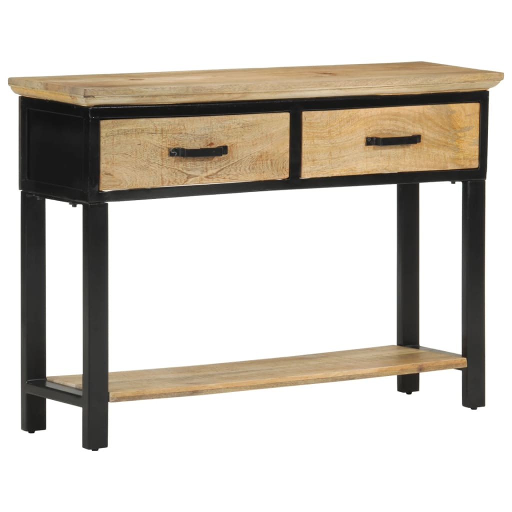 vidaXL Konsolentisch 110x30x75 cm Raues Massivholz Mango