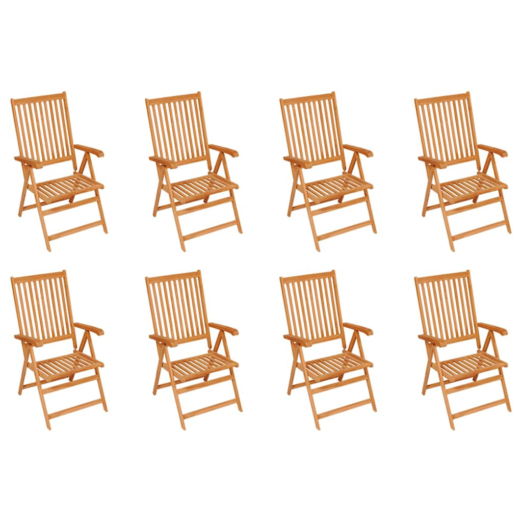 vidaXL Garten-Liegestühle 8 Stk. Massivholz Teak