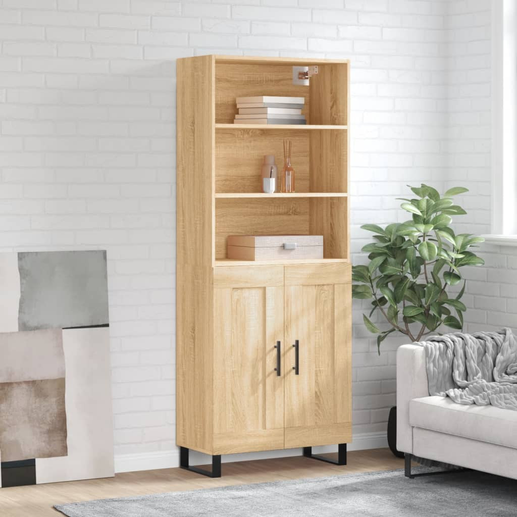 vidaXL Highboard Sonoma-Eiche 69,5x34x180 cm Holzwerkstoff