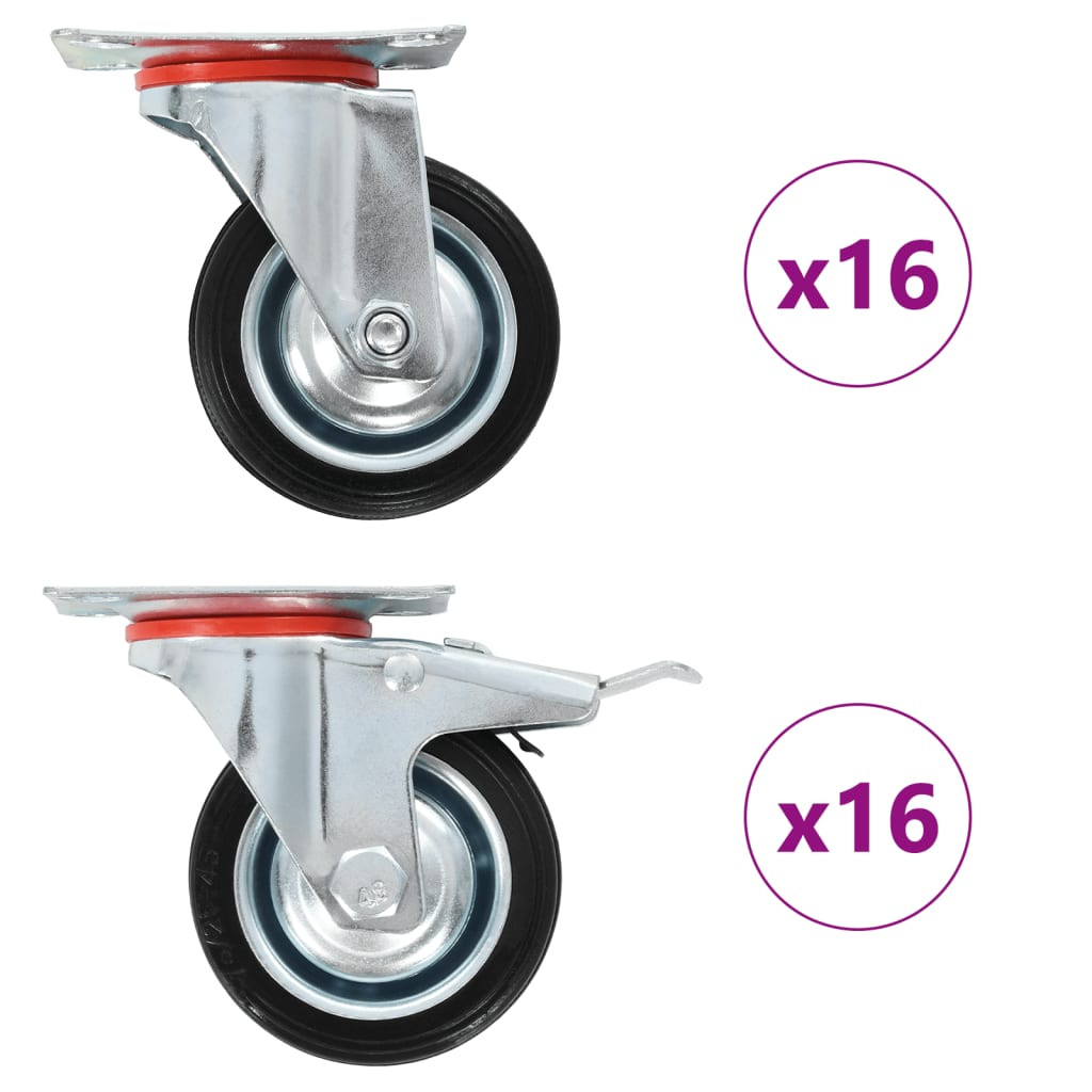 vidaXL 32 Stk. Lenkrollen 75 mm