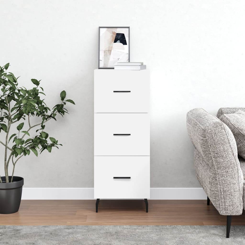 vidaXL Sideboard Weiß 34,5x34x90 cm Holzwerkstoff