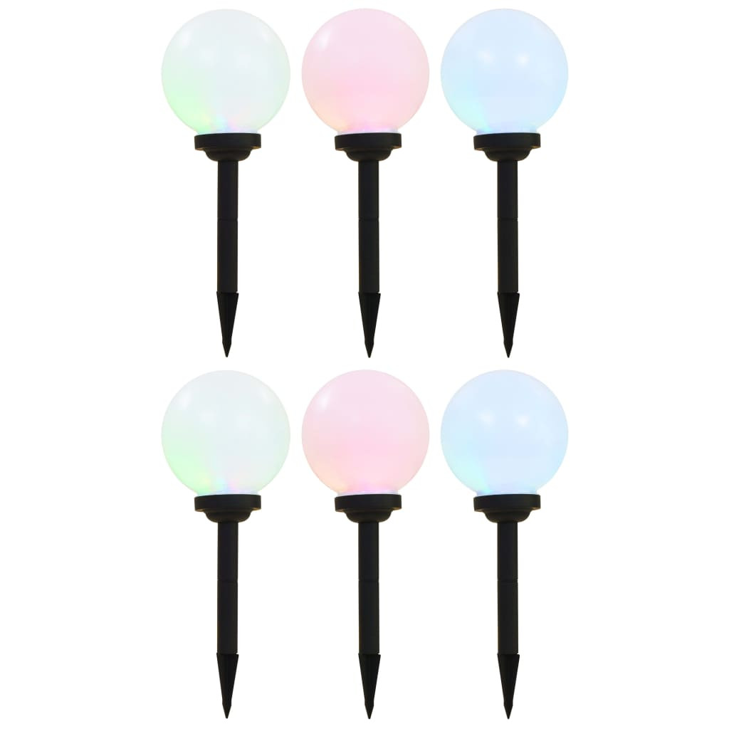 vidaXL Außen-Solarlampen 6 Stk. LED Kugel 20 cm RGB