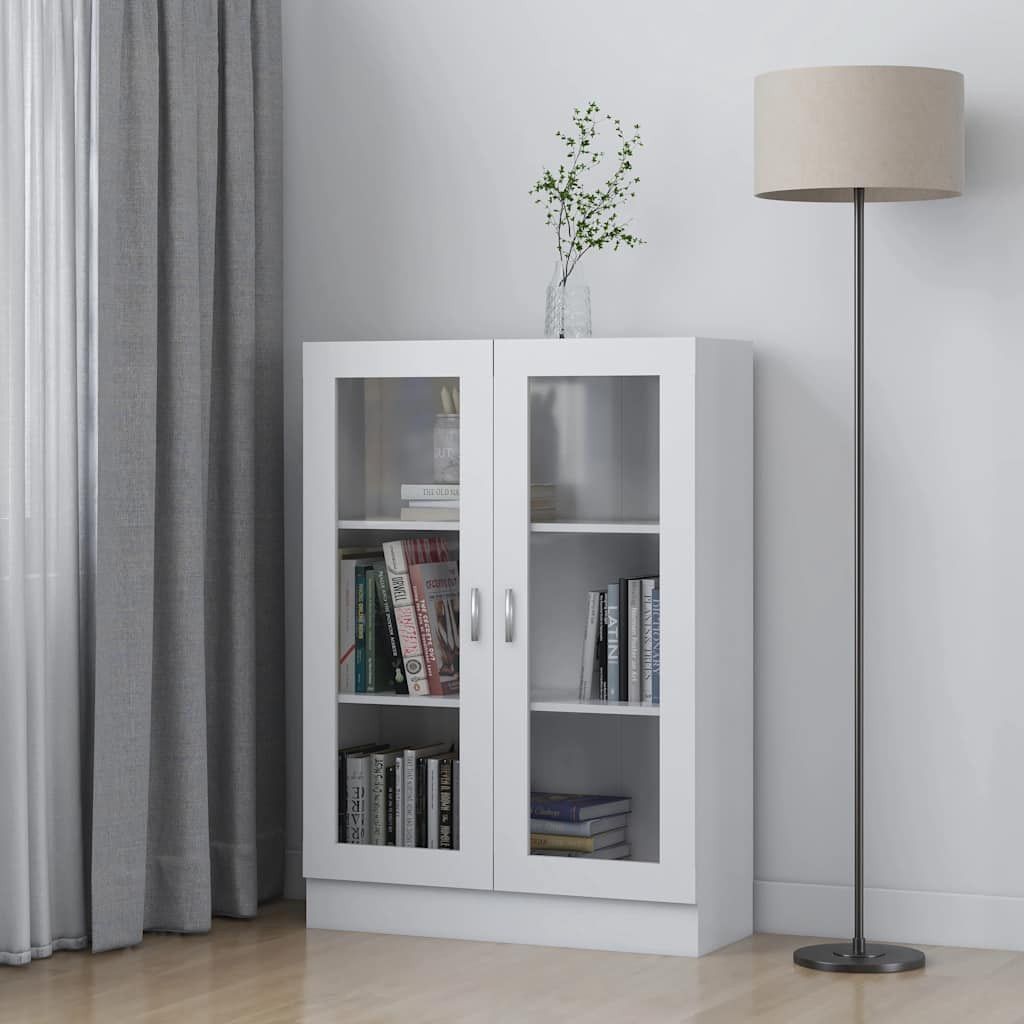 vidaXL Vitrinenschrank Weiß 82,5x30,5x115 cm Holzwerkstoff