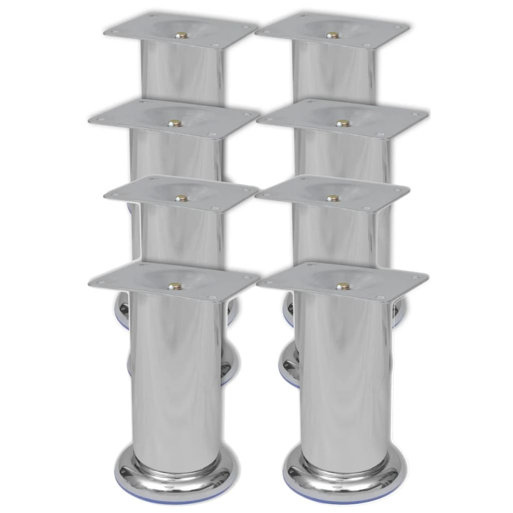 vidaXL Runde Sofabeine 8 Stk. Chrom 120 mm