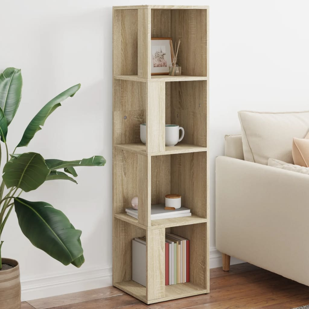 vidaXL Eckregal Sonoma-Eiche 33x33x132 cm Holzwerkstoff