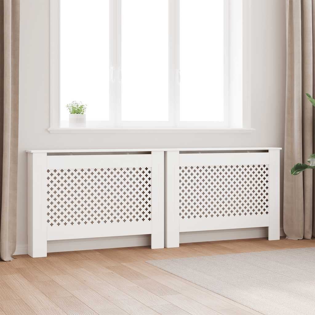 vidaXL Heizkörperverkleidungen 2 Stk. Weiß 112×19×81,5 cm MDF