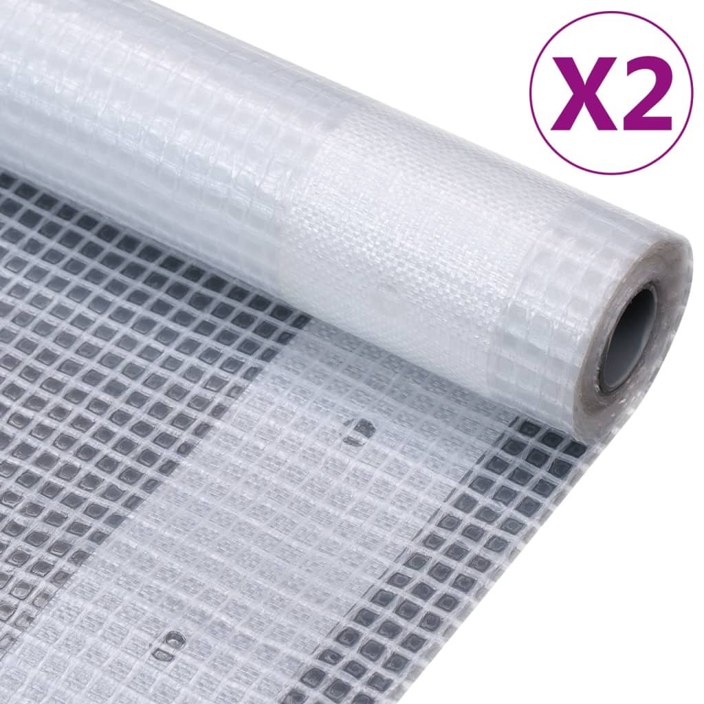 vidaXL Gitter-Abdeckplanen 2 Stk. 260 g/m² 4x5 m Weiß