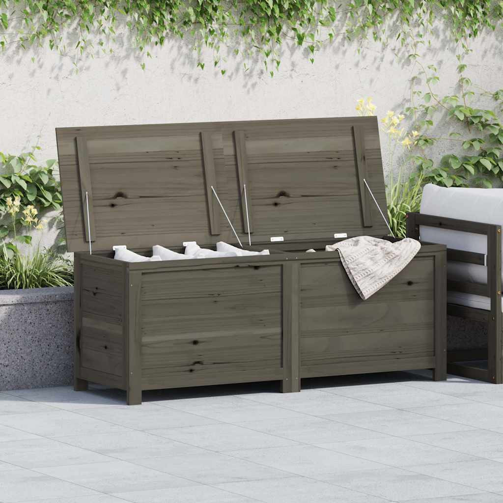 vidaXL Outdoor-Kissenbox Anthrazit 150x50x56 cm Massivholz Tanne